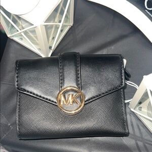 Michael Kors Black Wallet with Gold Logo